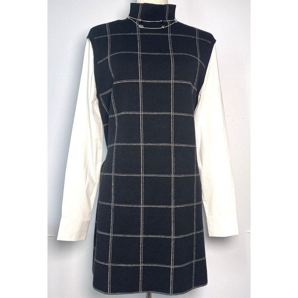 Tahari NWOT sweater shirt dress midi/mini Medium preppy minimalist Y2K